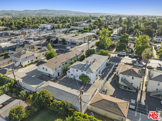 bird's eye view with a mountain view