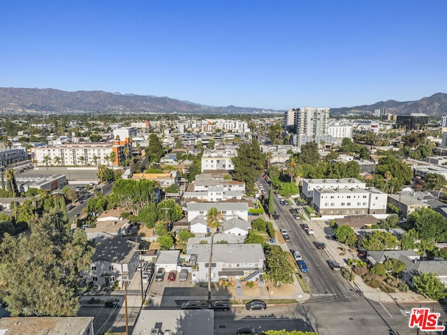 drone / aerial view with a mountain view