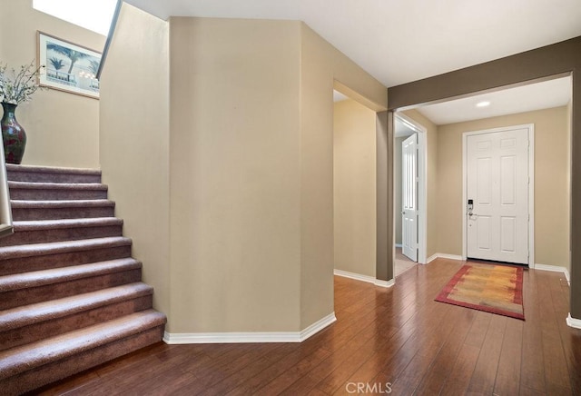 entrance foyer with wood-type flooring