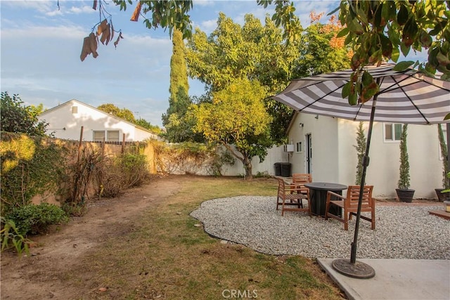 view of yard featuring a patio