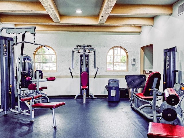 exercise room featuring a healthy amount of sunlight