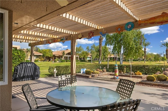 view of patio with a pergola