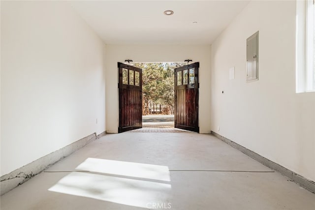 property entrance featuring electric panel