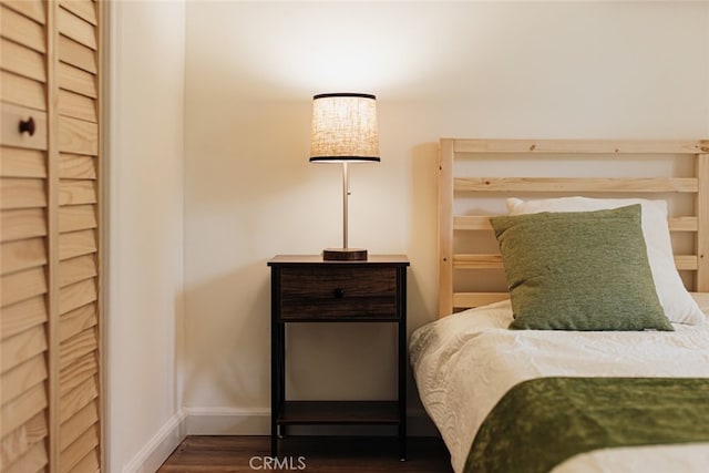 bedroom featuring hardwood / wood-style flooring