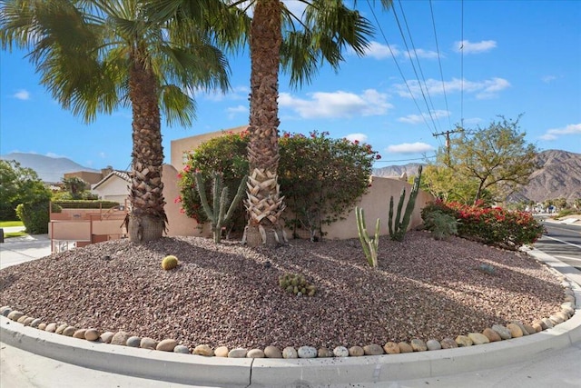 view of front of house featuring a mountain view