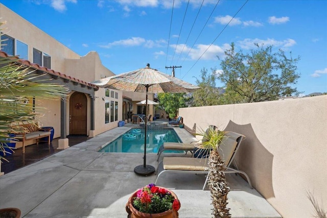 view of pool with a patio