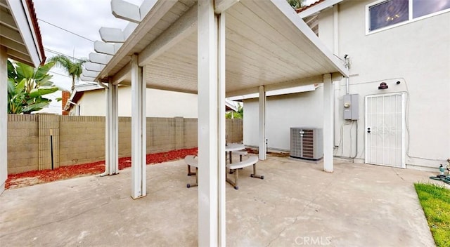 view of patio / terrace featuring central air condition unit