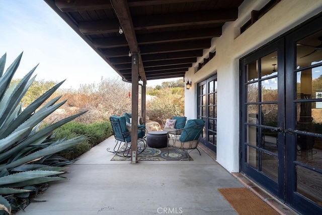 view of patio / terrace featuring french doors