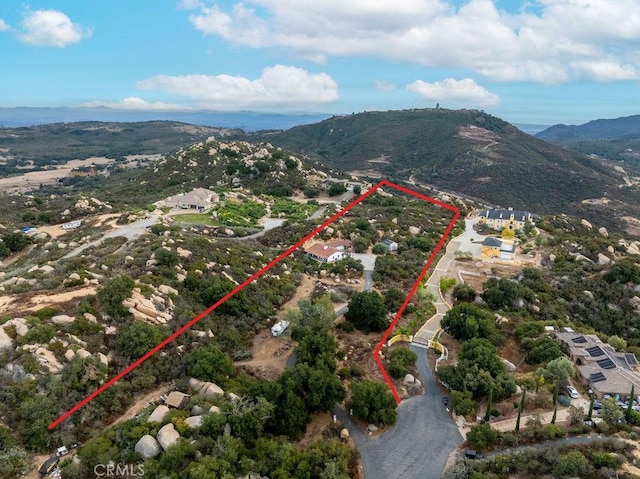 bird's eye view featuring a mountain view