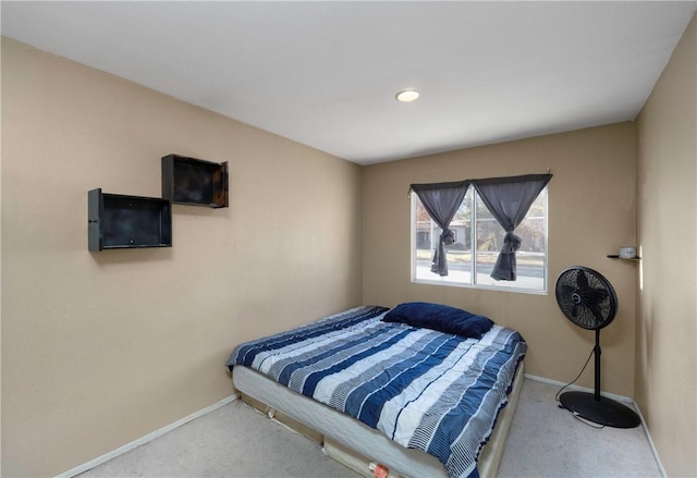 bedroom with carpet