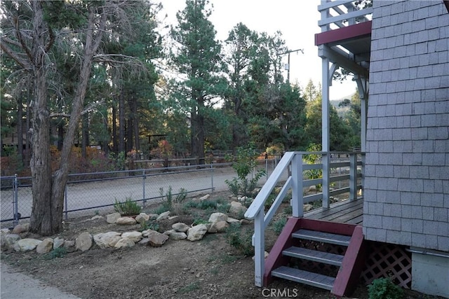 view of yard featuring a deck