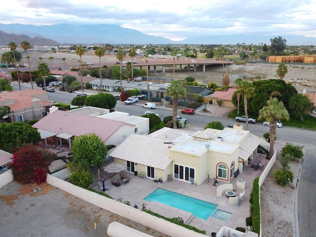 bird's eye view with a mountain view