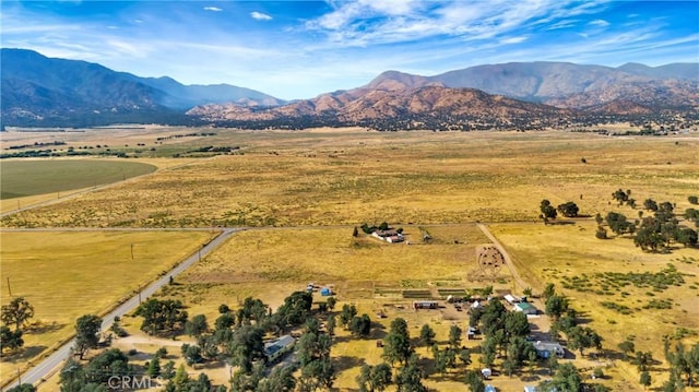 view of mountain feature with a rural view