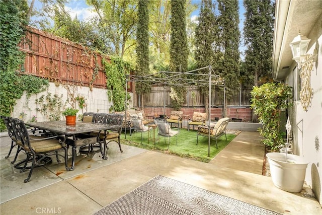 view of patio featuring outdoor lounge area