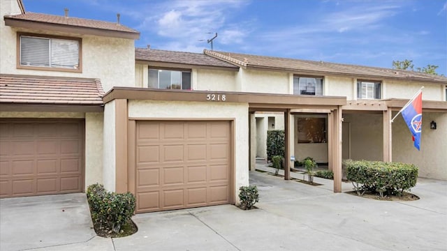 view of property featuring a garage