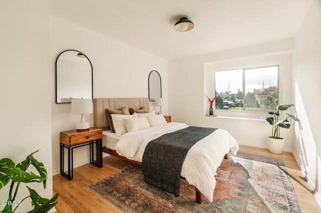 bedroom featuring light hardwood / wood-style floors