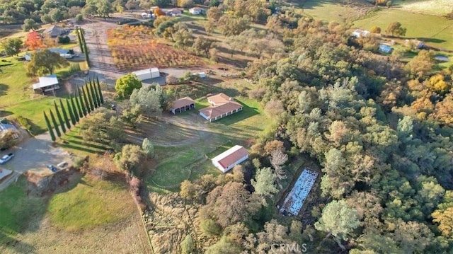 aerial view with a rural view