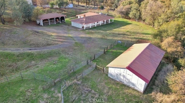 drone / aerial view featuring a rural view