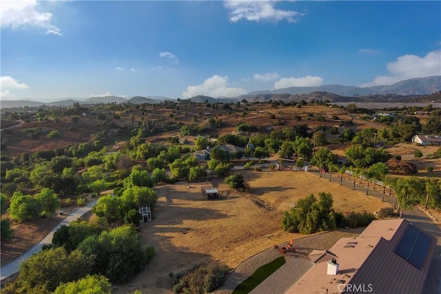 drone / aerial view with a mountain view