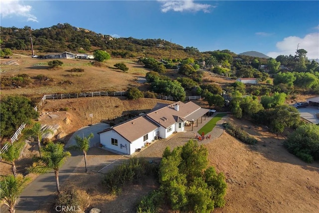 drone / aerial view with a mountain view