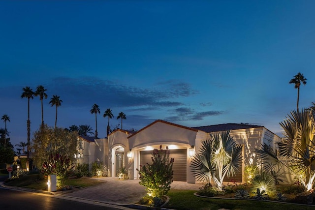 view of front of house with a garage