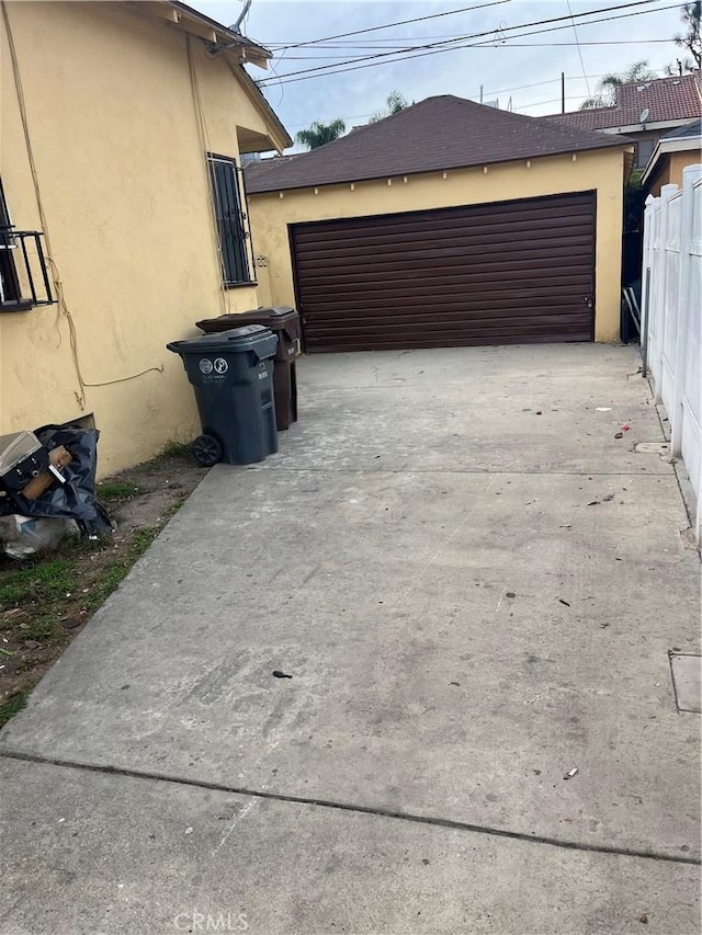 view of garage