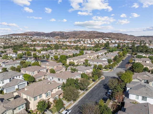 aerial view with a mountain view