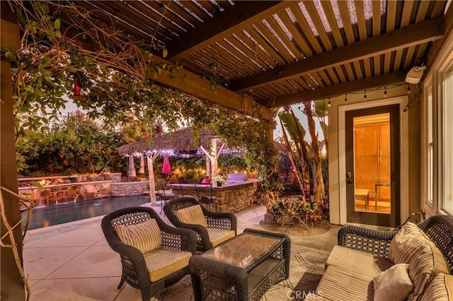 view of patio with an outdoor hangout area