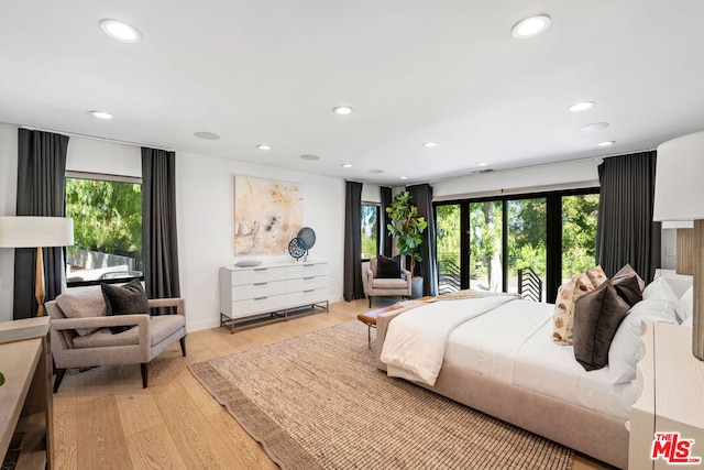 bedroom featuring light hardwood / wood-style flooring