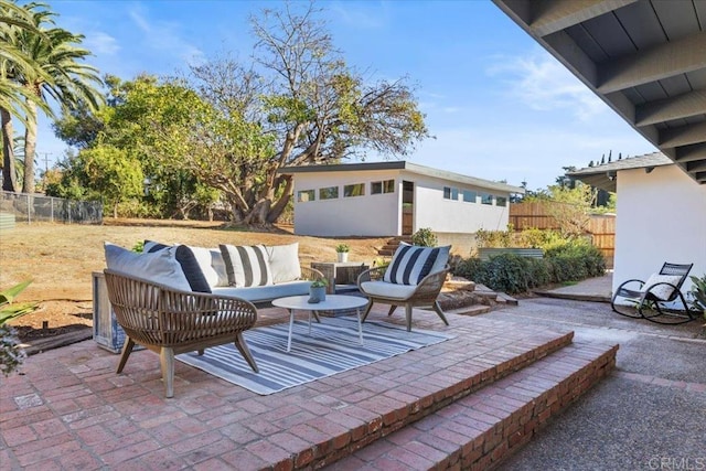 view of patio with an outdoor hangout area