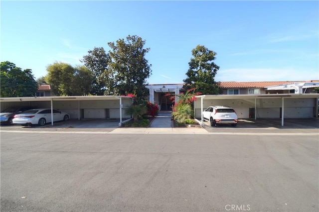 view of front of home with covered parking