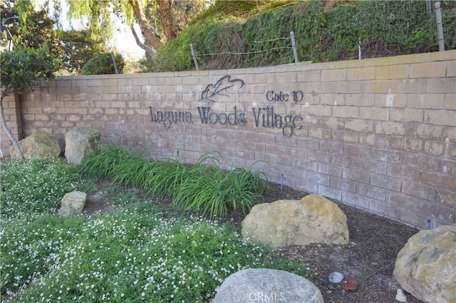 view of community sign