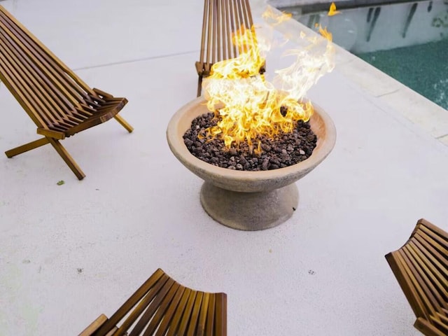 details with an outdoor fire pit