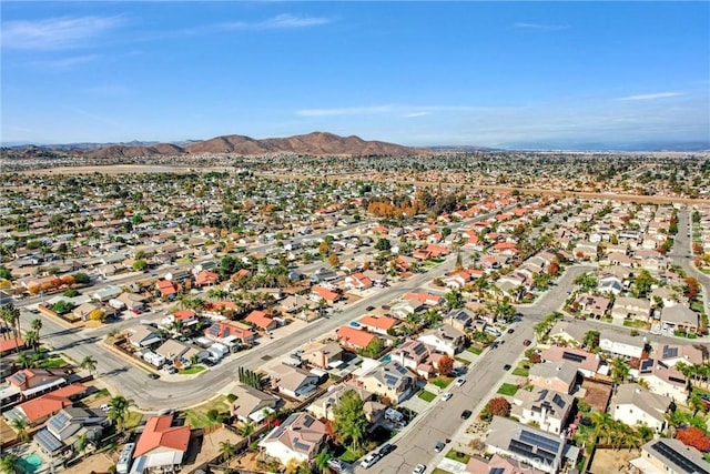 aerial view with a mountain view