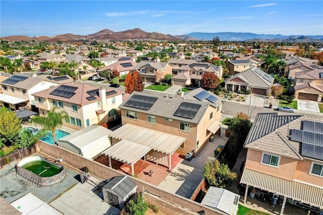 bird's eye view featuring a mountain view