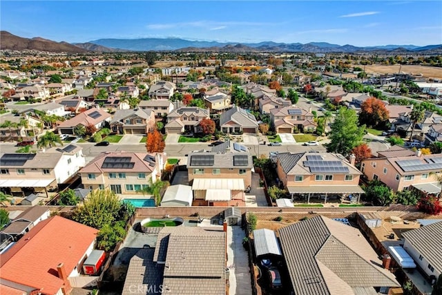 bird's eye view with a mountain view