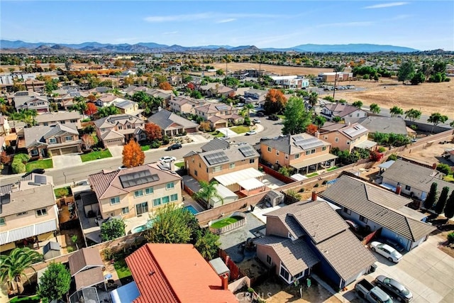 aerial view with a mountain view