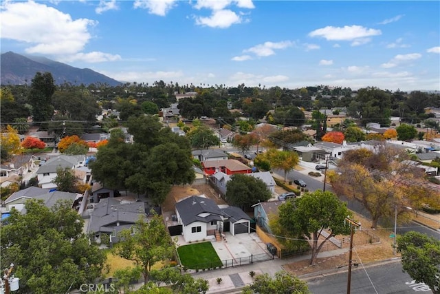 drone / aerial view with a mountain view