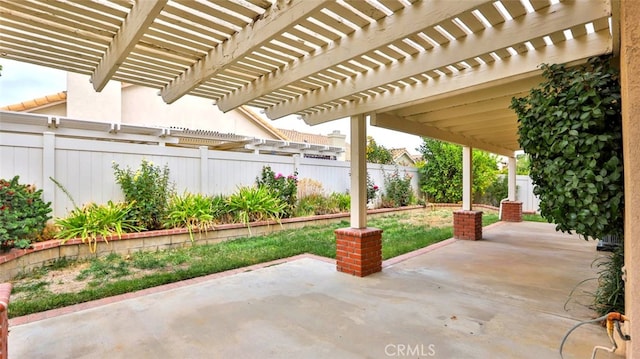 view of patio with a pergola