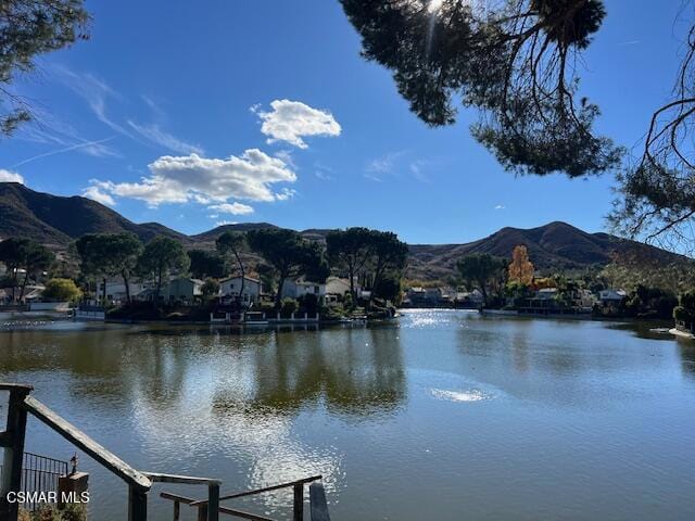 view of water feature with a mountain view