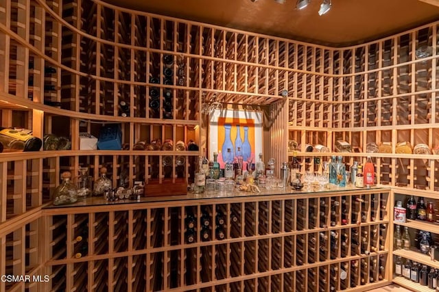 view of wine cellar