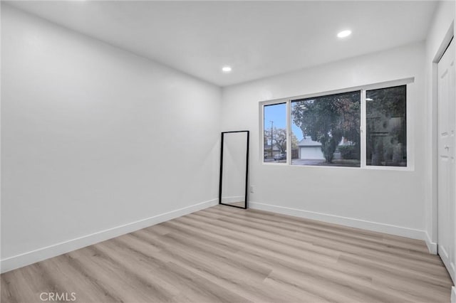 empty room featuring light wood-type flooring