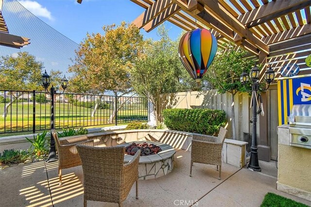 view of patio / terrace with a pergola