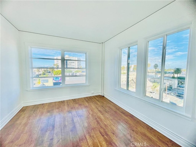 unfurnished room featuring wood-type flooring