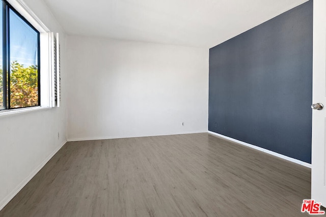 empty room with hardwood / wood-style flooring