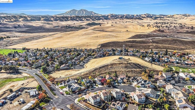 aerial view with a mountain view