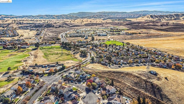 bird's eye view with a mountain view