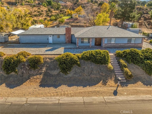 view of single story home