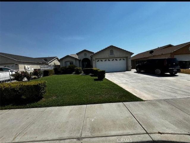 ranch-style home featuring a front yard