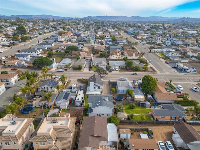 aerial view with a mountain view